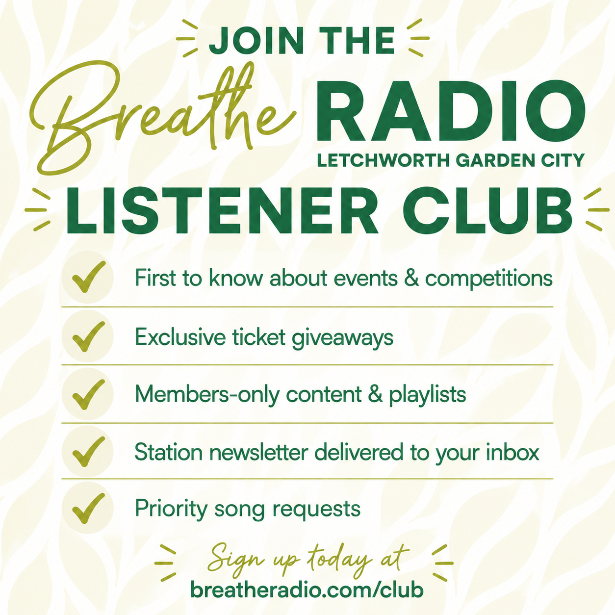 Introducing... The Breathe Radio Listener Club